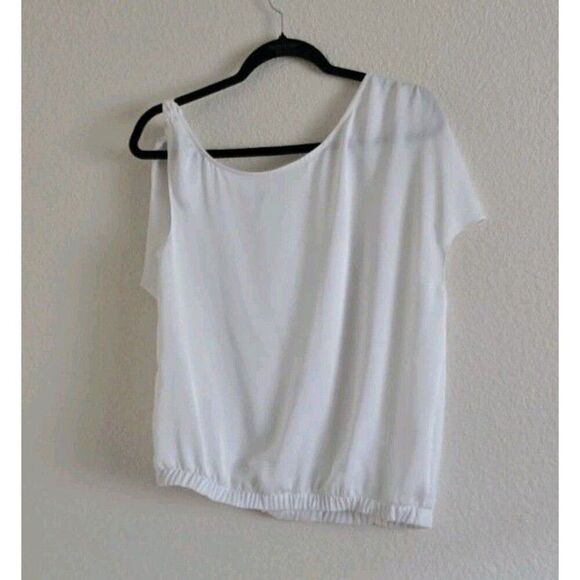 RAMY BROOK Carson White On / Off Shoulder Silky Blouse Size M - Picture 4 of 7